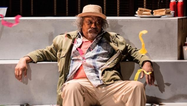 Jeffery Kissoon as Odysseus, in My Father Odysseus at the Unicorn Theatre