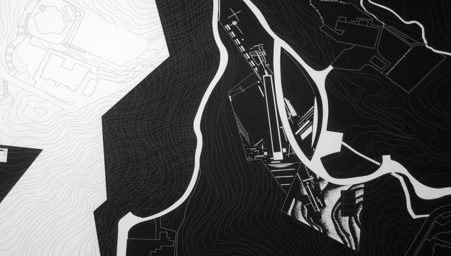 Zaha Hadid, The Peak Hong Kong 1982-83 Site Plan Line drawing Zaha Hadid serpentine show