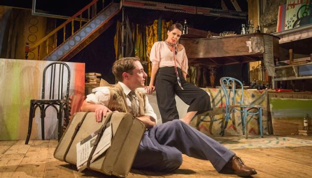 Ryan Sampson as Benjamin Britten and Sadie Frost as Gypsy Rose Lee in Britten in Brooklyn. Photograph: Marc Brenner