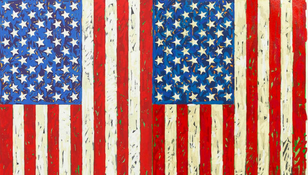 Detail: Jasper Johns (b. 1930), Flags I. Screenprint, 1973, Jasper Johns British Museum