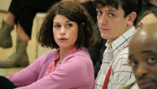  A Midsummer Night’s Dream rehearsal © Keith Pattison (L to R): Jemima Rooper, John Dagleish & Oliver Alvin-Wilson in rehearsal for A Midsummer Night's Dream © Keith Pattison 