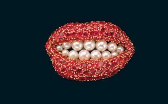 Dali, Brooch in rubies and pearls, 1949