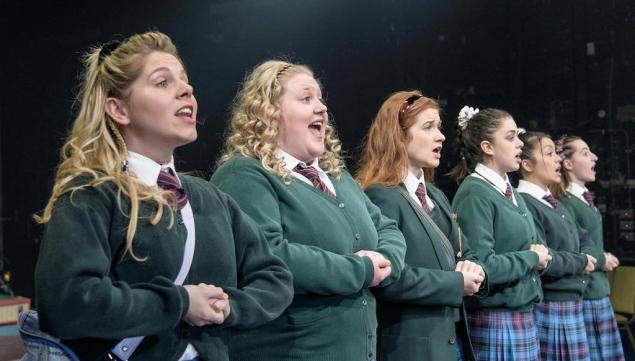 Dawn Sievewright (Fionnula), Caroline Deyga (Chell), Karen Fishwick (Kay) Isis Hainsworth (Orla), Frances Mayli McCann (Kylah) and Kirsty MacLaren (Manda). Photo: Manuel Harlan