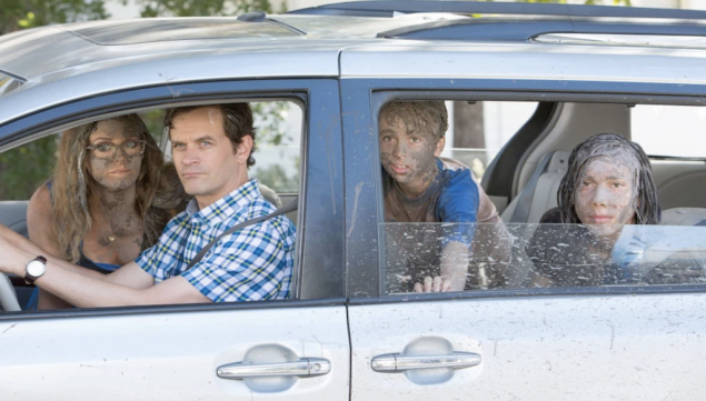 Alicia Silverstone, Tom Everett Scott, Jason Drucker and Charlie Wright in “Diary of a Wimpy Kid: The Long Haul.” Photo: Daniel McFadden, Twentieth Century Fox