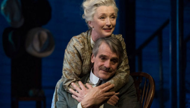 Lesley Manville and Jeremy Irons in Long Day’s Journey Into Night at Bristol Old Vic. Photo by Hugo Glendinning