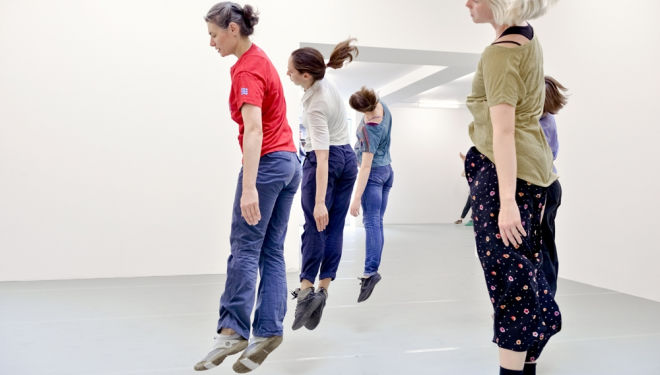 Diagonal (part of Terrain), 1963 Dancers in training with Pat Catterson and Yvonne Rainer, July 2014 Photo: Eva Herzog