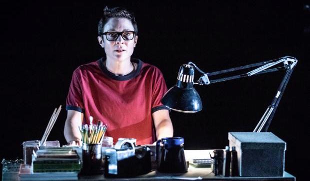 Kaisa Hammarlund as adult Alison. Fun Home, Young Vic Theatre review 