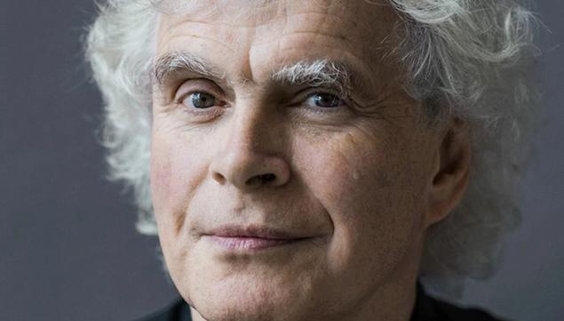 Sir Simon Rattle conducts the London Symphony Orchestra on 18 Aug