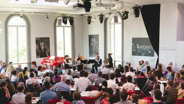 Classical music in relaxed surroundings with coffee and pastries at the Royal Albert Hall. Photo: Andy Paradise