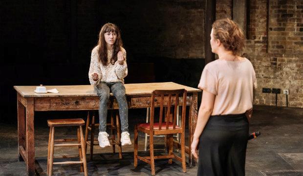 Clara Read in The Wild Duck, Almeida Theatre. Photo by Manuel Harlan