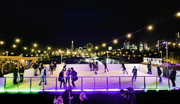 Rooftop ice rink, Skylight, Tobacco Dock