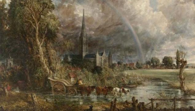 John Constable  Salisbury Cathedral from the Meadows,  exhibited 1831 oil on canvas 151.8 x 189.9 mm, courtesy of Tate