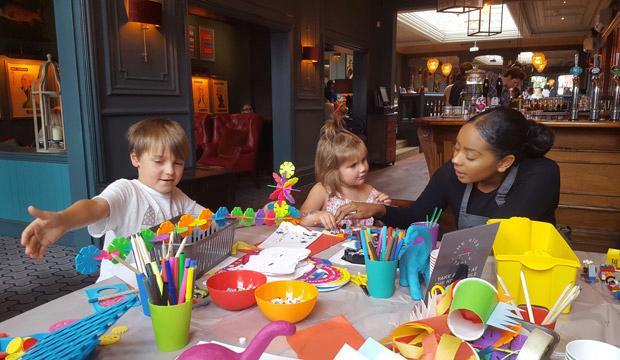 The Kids' Table offers entertainment for the kids while parents eat