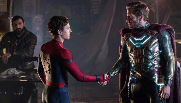 Tom Holland and Jake Gyllenhaal in Spider-Man: Far From Home