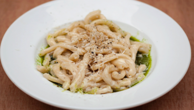 Strozzapreti with four cheese fondata, the signature dish. 