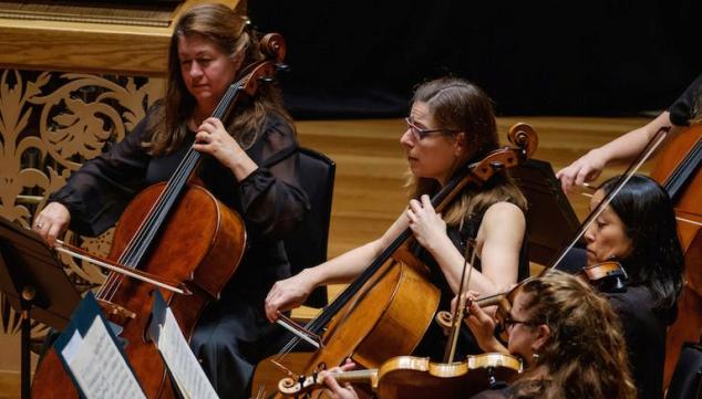 The cello section of City of London Sinfonia