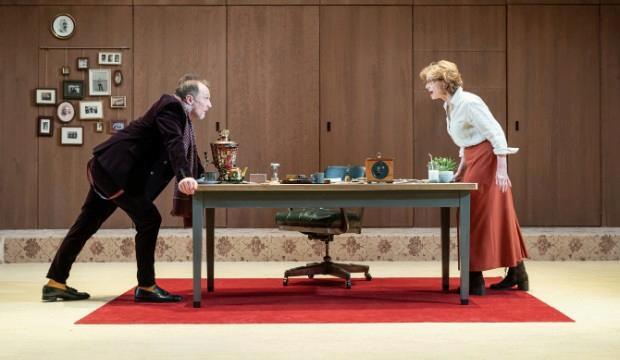 Vassa at the Almeida. Michael Gould (Prokhor) and Siobhán Redmond (Vassa). Photo by Marc Brenner