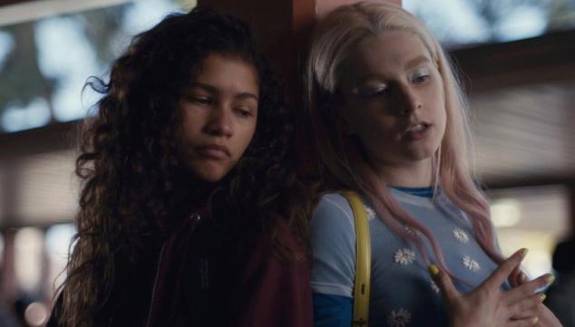 Zendaya and Hunter Schafer in Euphoria, Sky Atlantic 