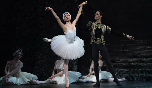 Céline Gittens as Odette, Tyrone Singleton as Siegfried in BRB'S Swan Lake. Photo: Bill Cooper