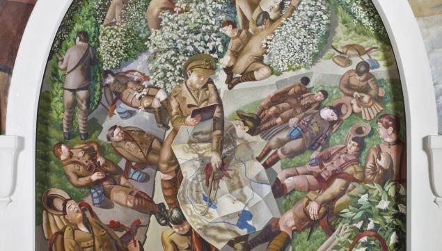 Map Reading, Stanley Spencer at Sandham Memorial Chapel © National Trust/John Hammond