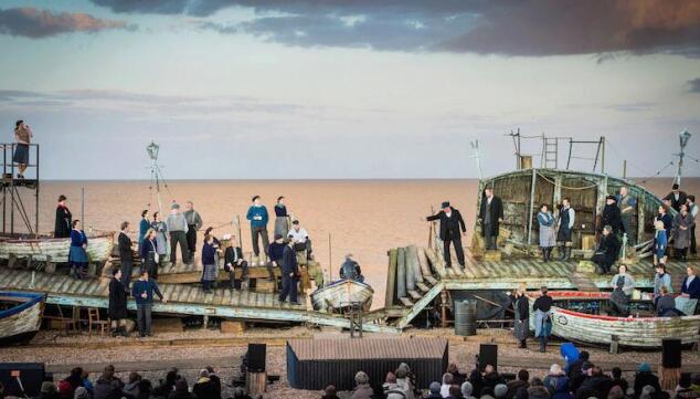 Benjamin Britten's Peter Grimes was performed on the beach at Aldeburgh, where the opera is set. Photo: Robert Workman