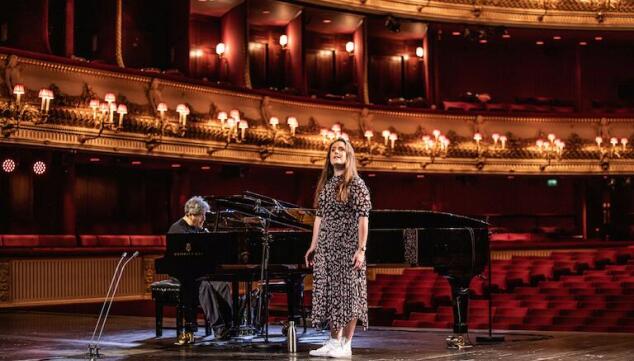 Louise Alder and Antonio Pappano in rehearsal for the first Live from Covent Garden. Photo: Lara Cappelli