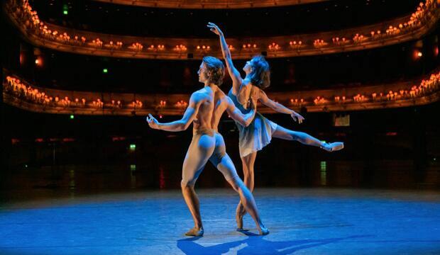 Mayara Magri and Matthew Ball in Christopher Wheeldon's Within the Golden Hour. Photo: Ruairi Watson ROH, 2020