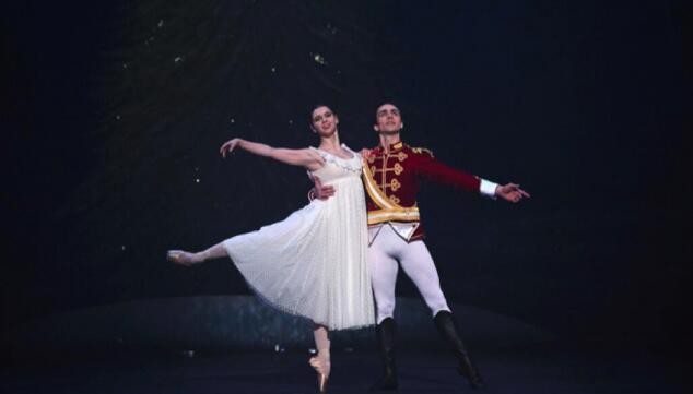 Julia Conway as Clara, Francesco Gabriele Frola as The Nephew in ENB's Nutcracker.  Photo: Laurent Liotardo