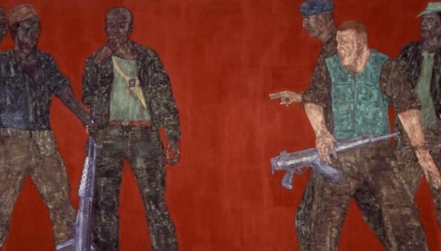 Mercenaries IV, 1980, Leon Golub, Acrylic on linen, Collection of Ulrich and Harriet Meyer