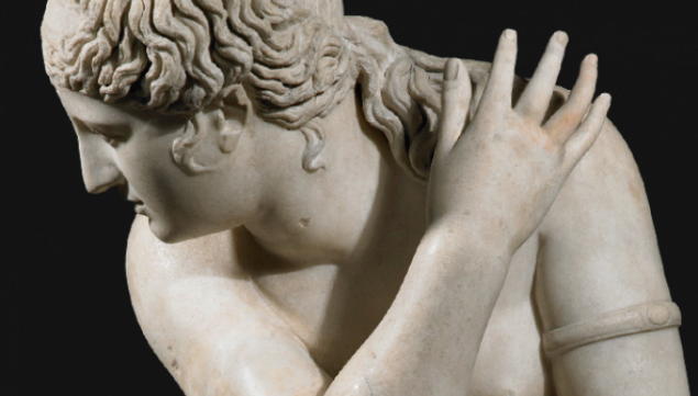 Marble statue of a naked Aphrodite crouching at her bath, also known as Lely’s Venus. Roman copy of a Greek original, 2nd century AD. Royal Collection Trust/Her Majesty Queen Elizabeth II 2015.