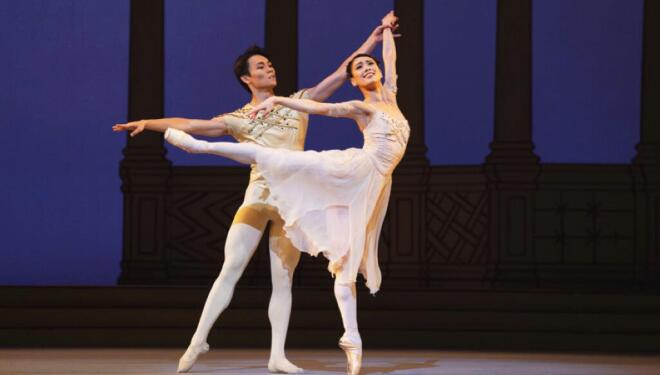Daichi Ikarashi, Sae Maeda in Rhapsody, The Royal Ballet © 2024 ROH. Photo: Andrej Uspenski