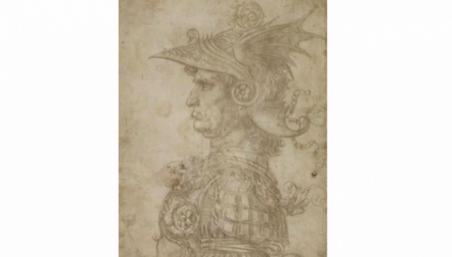  Leonardo da Vinci (1452–1519), Bust of a warrior. Silverpoint, on prepared paper, c. 1475-1480. © The Trustees of the British Museum London