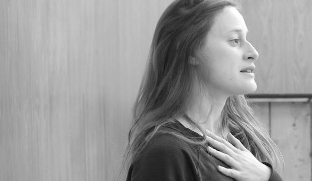 Actress Mariah Gale rehearsal photo: Globe 2015