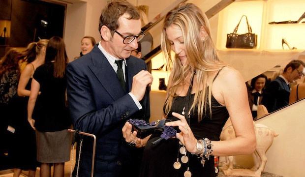 Bruno Frisoni, Creative Director of Roger Vivier with actress Marisa Brown 