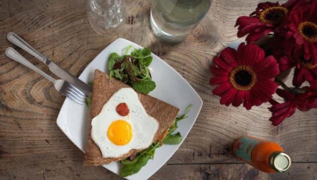 Savoury pancakes at Senzala creperie, Brixton