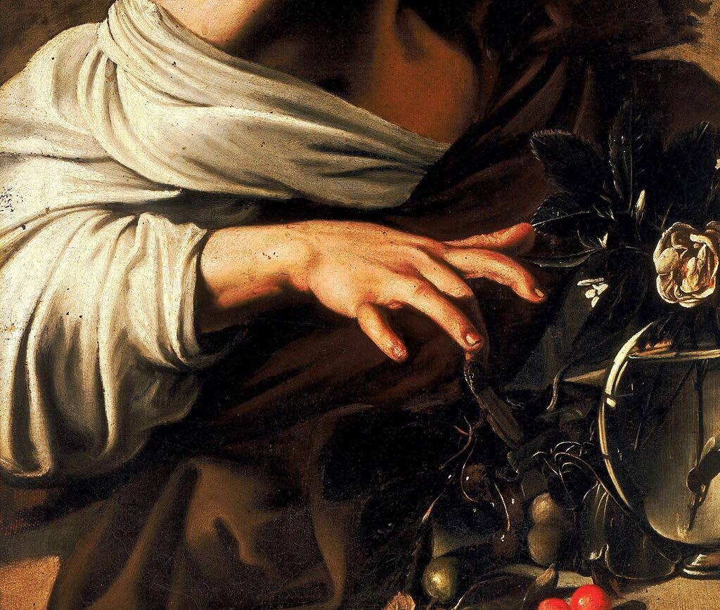 Caravaggio, Detail of 'Boy Bitten by a Lizard', 1594-6