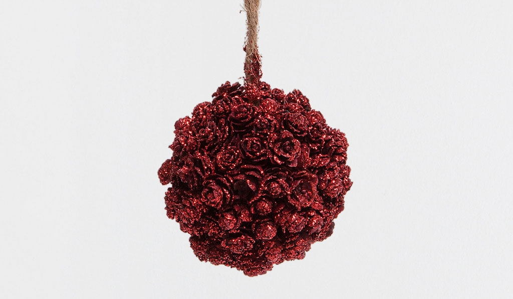 Zara Home, Red Pine Cone Bauble 