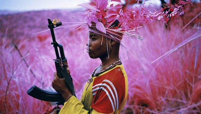 Richard Mosse Safe From Harm, North Kivu, Eastern Congo, 2012 Digital C print, 48 x 60 inches © Richard Mosse Courtesy of the artist and Jack Shainman Gallery