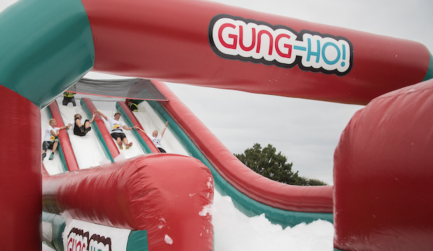 Go Gung-Ho! for an inflatable obstacle course